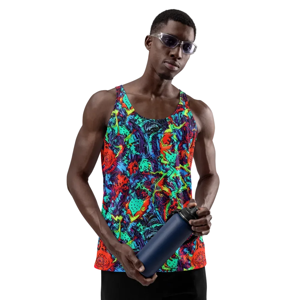 Neon Bog on Men's Tank Top — Front