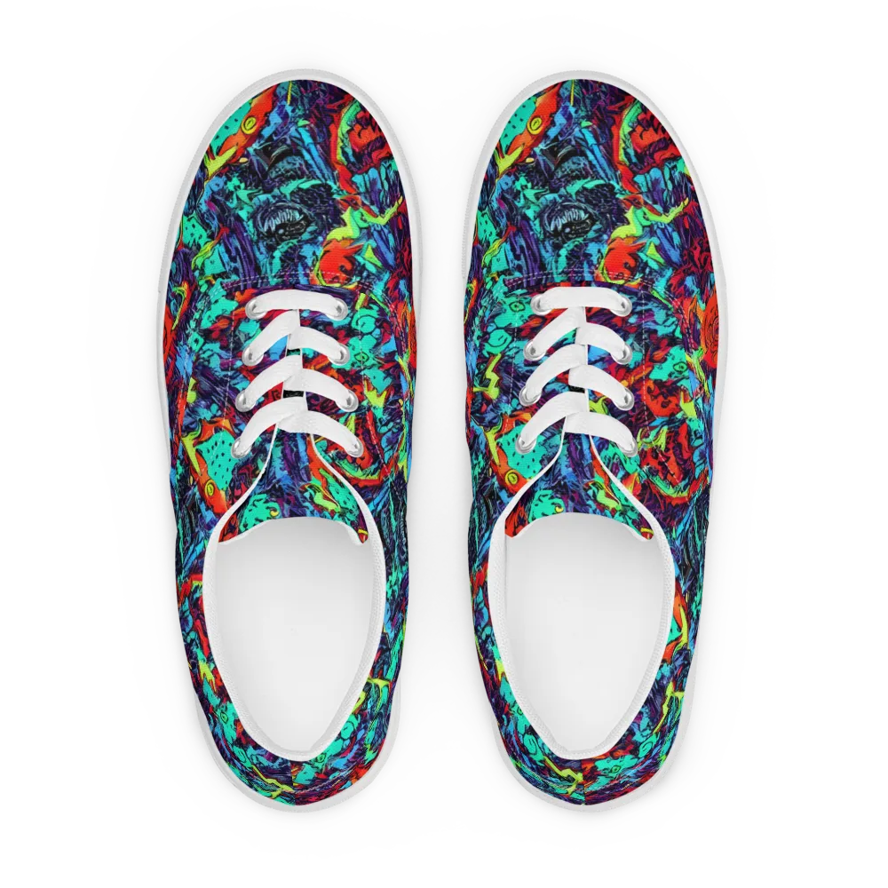 Neon Bog on Men's Lace-Up Canvas Shoes — Front