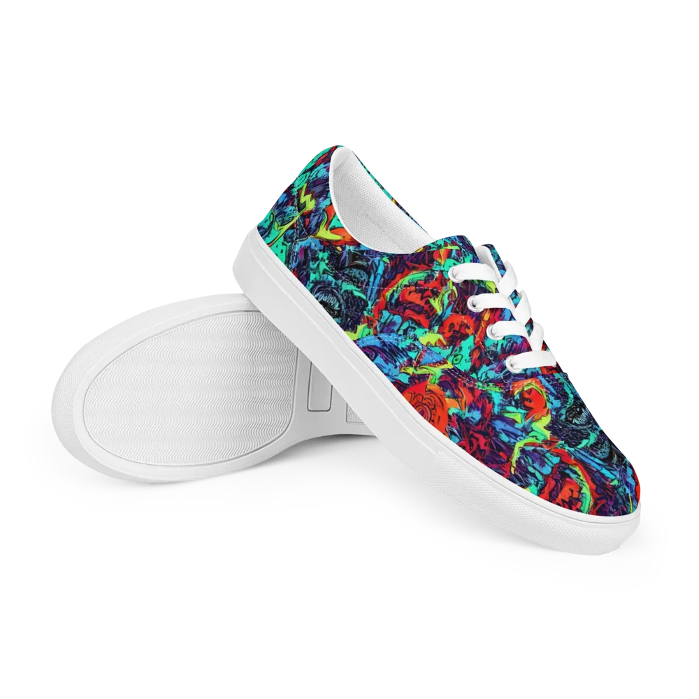 Neon Bog on Men's Lace-Up Canvas Shoes — Right Front