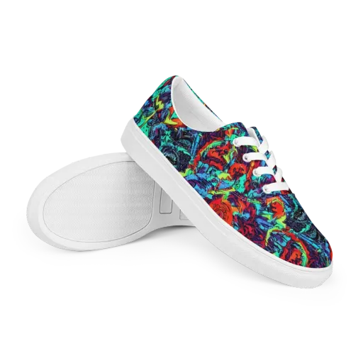 Neon Bog on a Men's Lace-Up Canvas Shoes