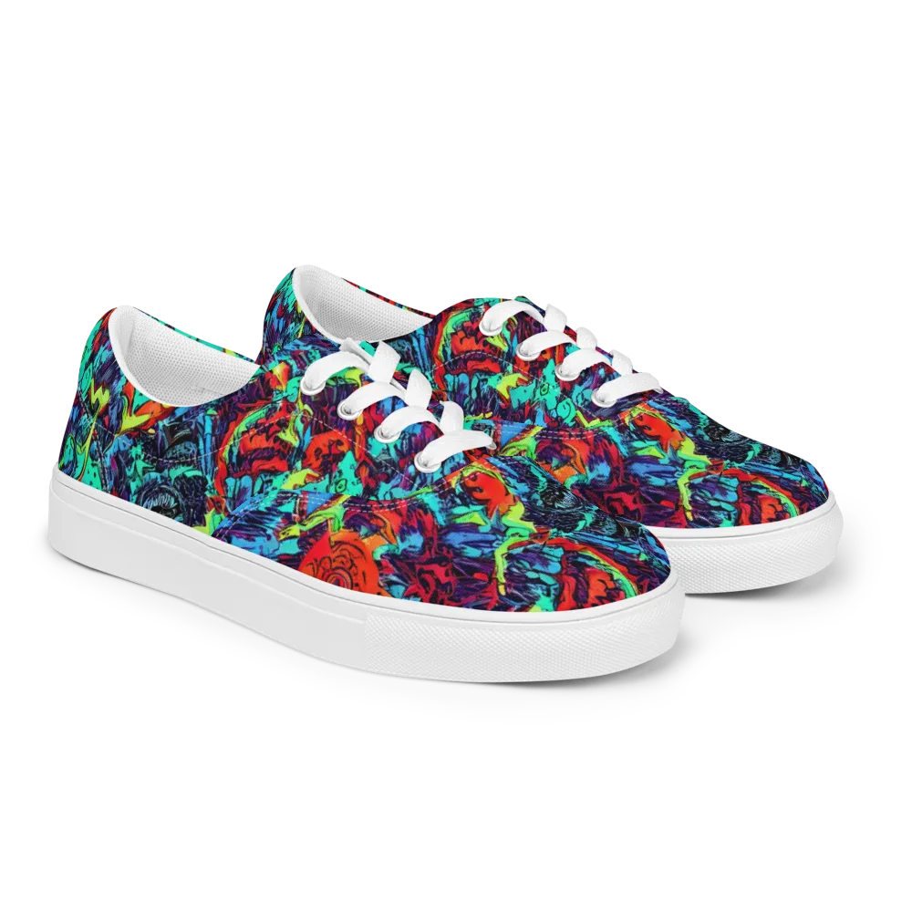 Neon Bog on Men's Lace-Up Canvas Shoes — Right Front