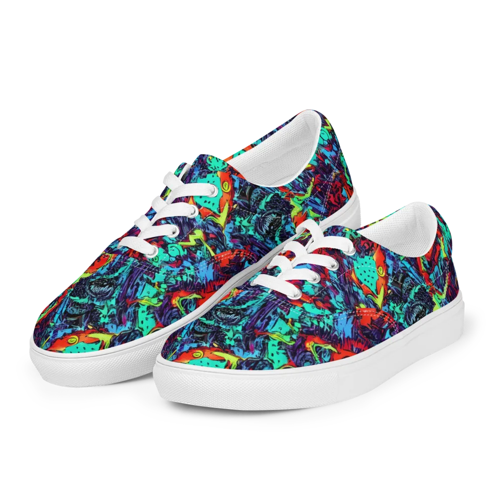 Neon Bog on Men's Lace-Up Canvas Shoes — Left Front
