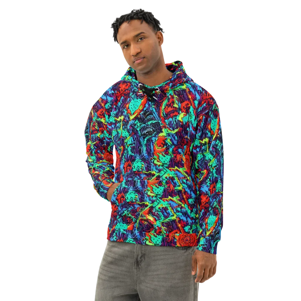 Neon Bog on Cotton Hoodie — Left Front