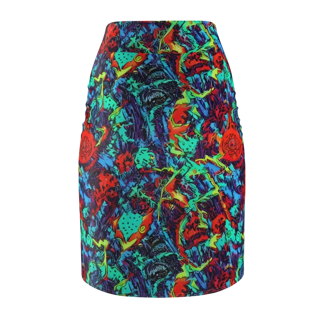Neon Bog on Pencil Skirt — Back