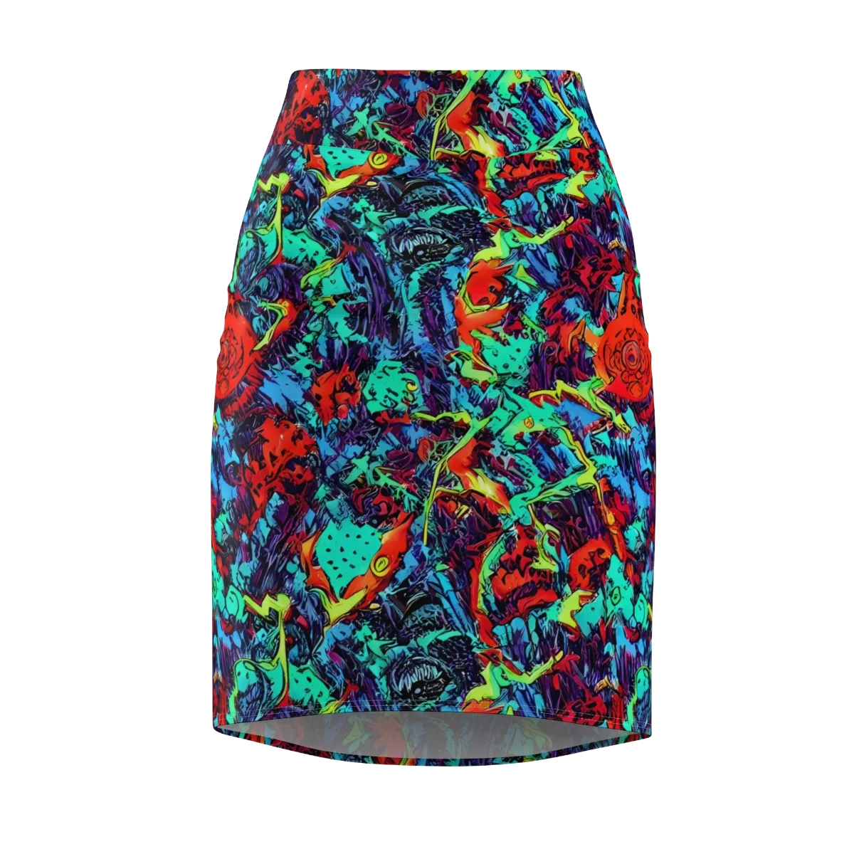 Neon Bog on Pencil Skirt — Front