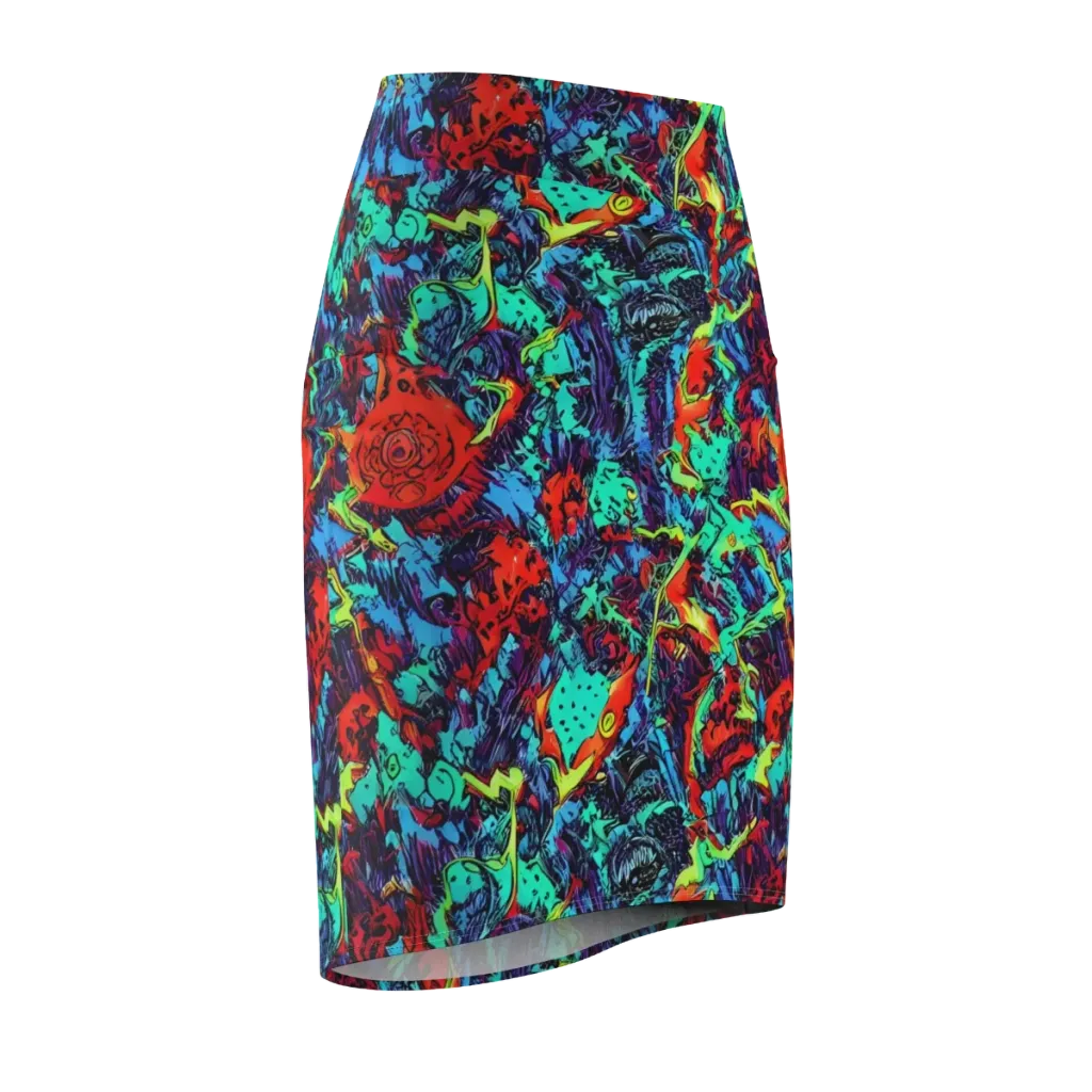 Neon Bog on Pencil Skirt — Front Side
