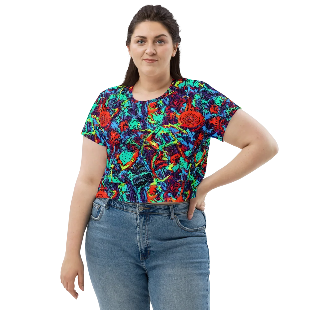 Neon Bog on Crop Tee — Front