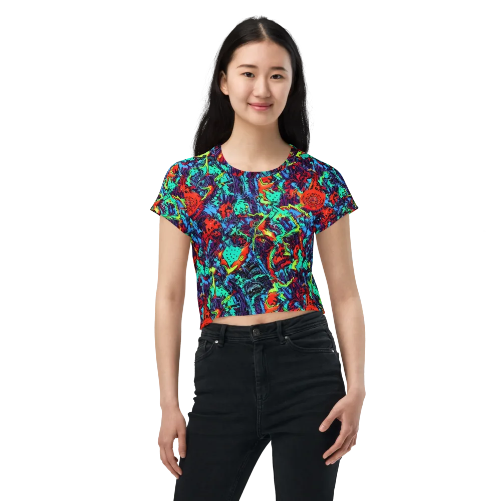 Neon Bog on Crop Tee — Front