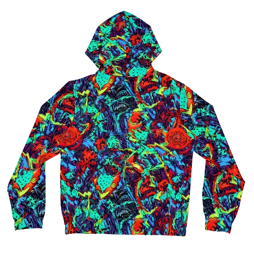 Neon Bog on Women's Full-Zip Hoodie — Back