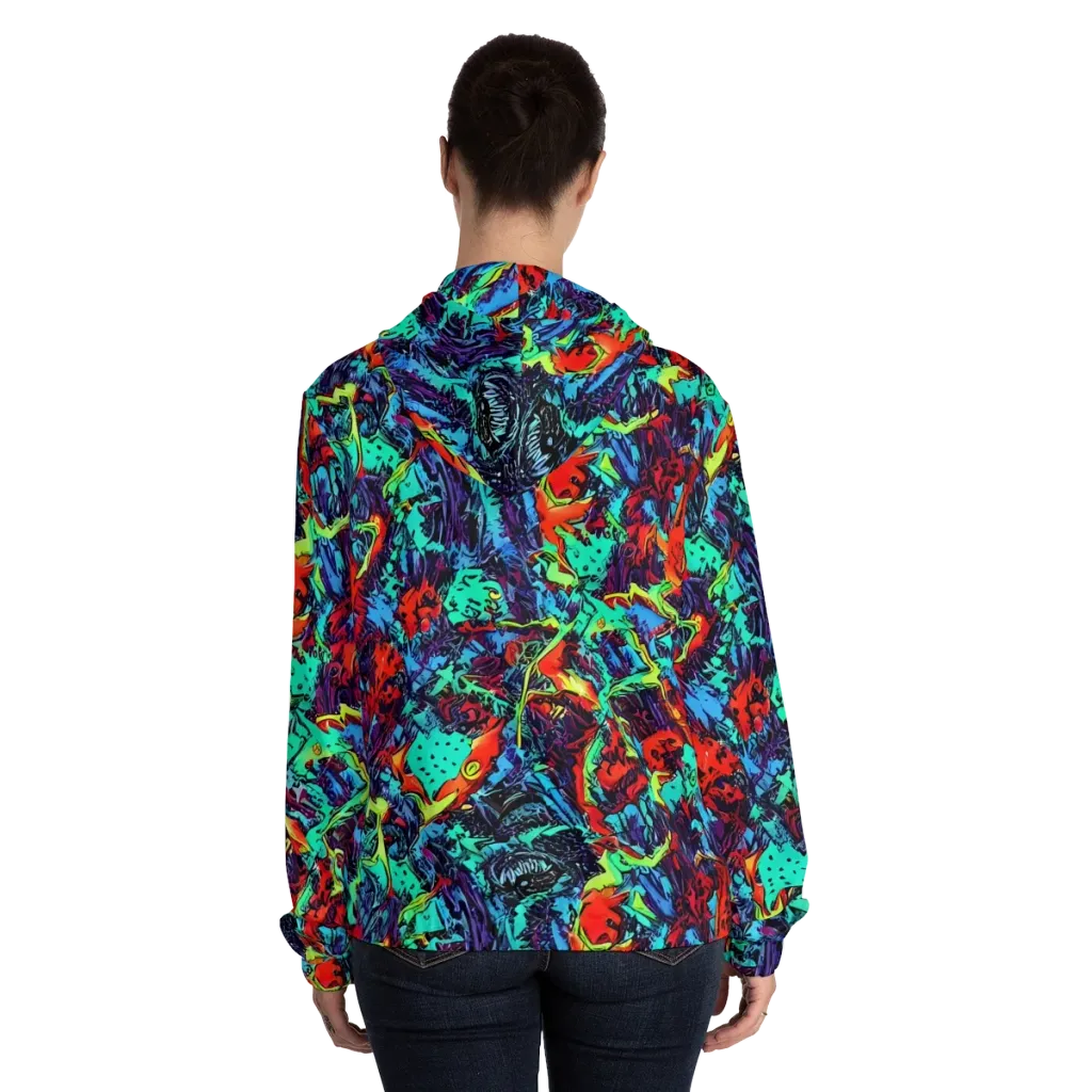 Neon Bog on Women's Full-Zip Hoodie — Back On Person