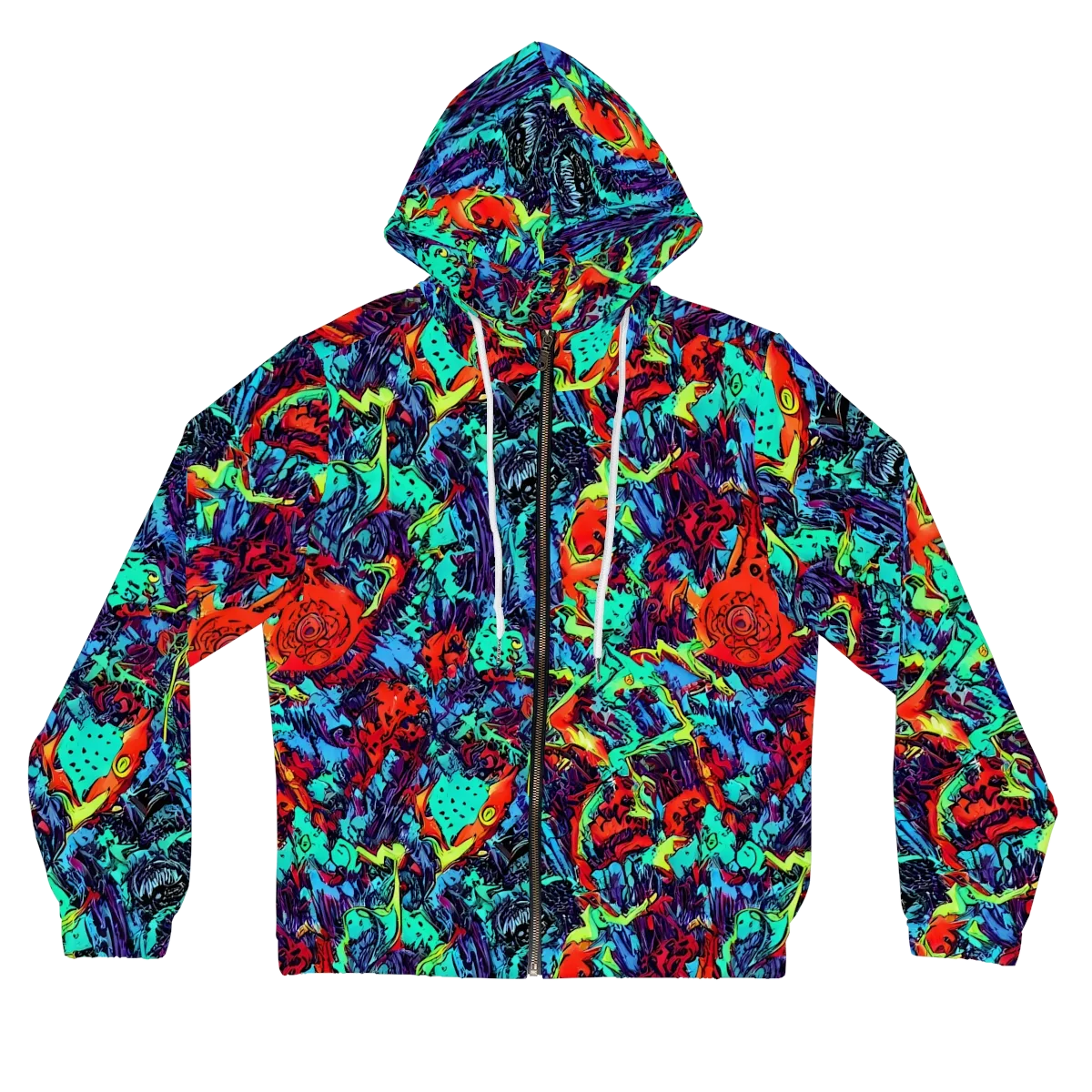 Neon Bog on Women's Full-Zip Hoodie — Front
