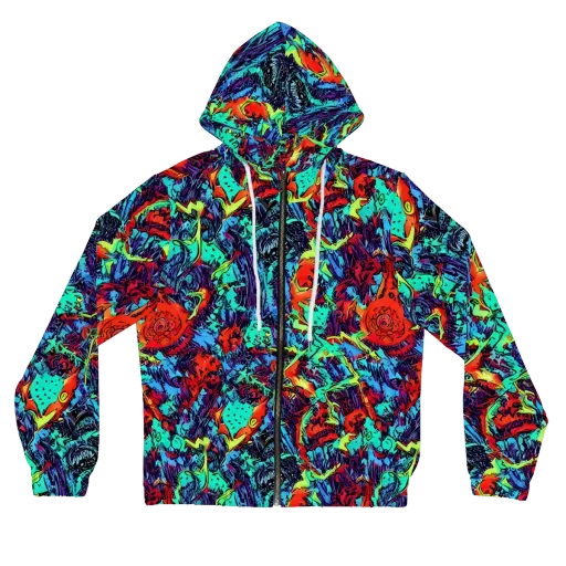 Neon Bog on a Women's Full-Zip Hoodie
