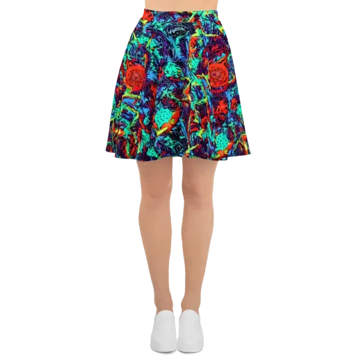 Neon Bog on a Skater Skirt