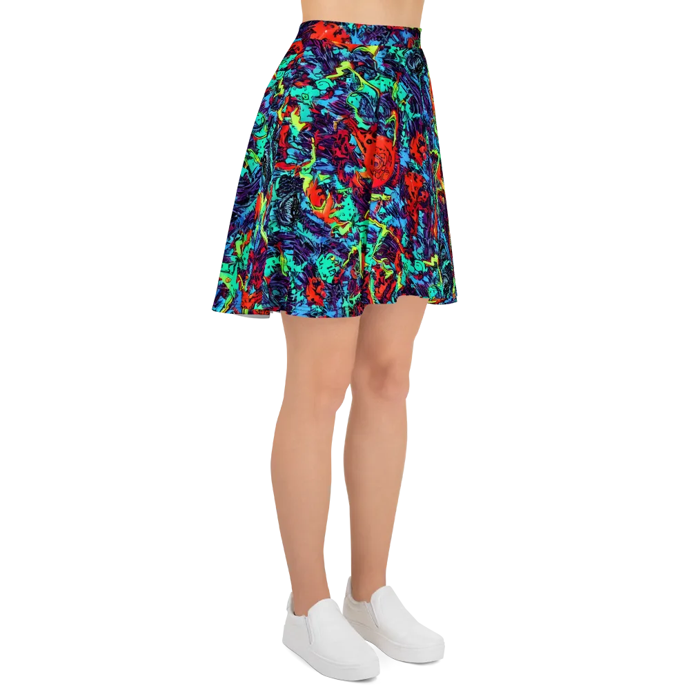 Neon Bog on Skater Skirt — Right