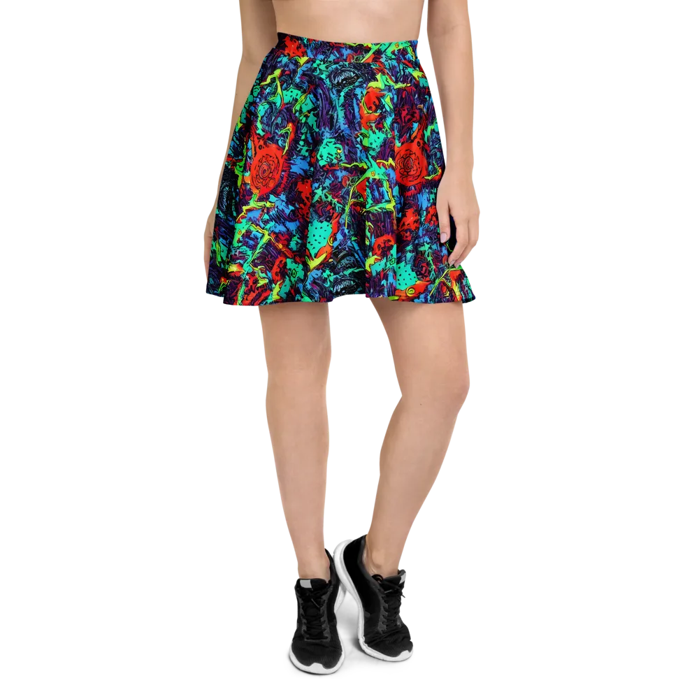 Neon Bog on Skater Skirt — Front