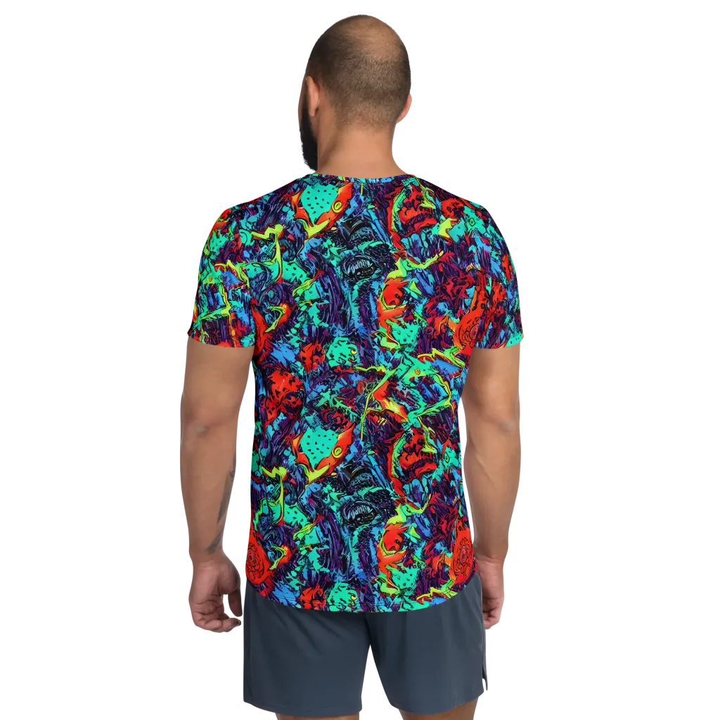 Neon Bog on Men's Athletic T-Shirt — Back