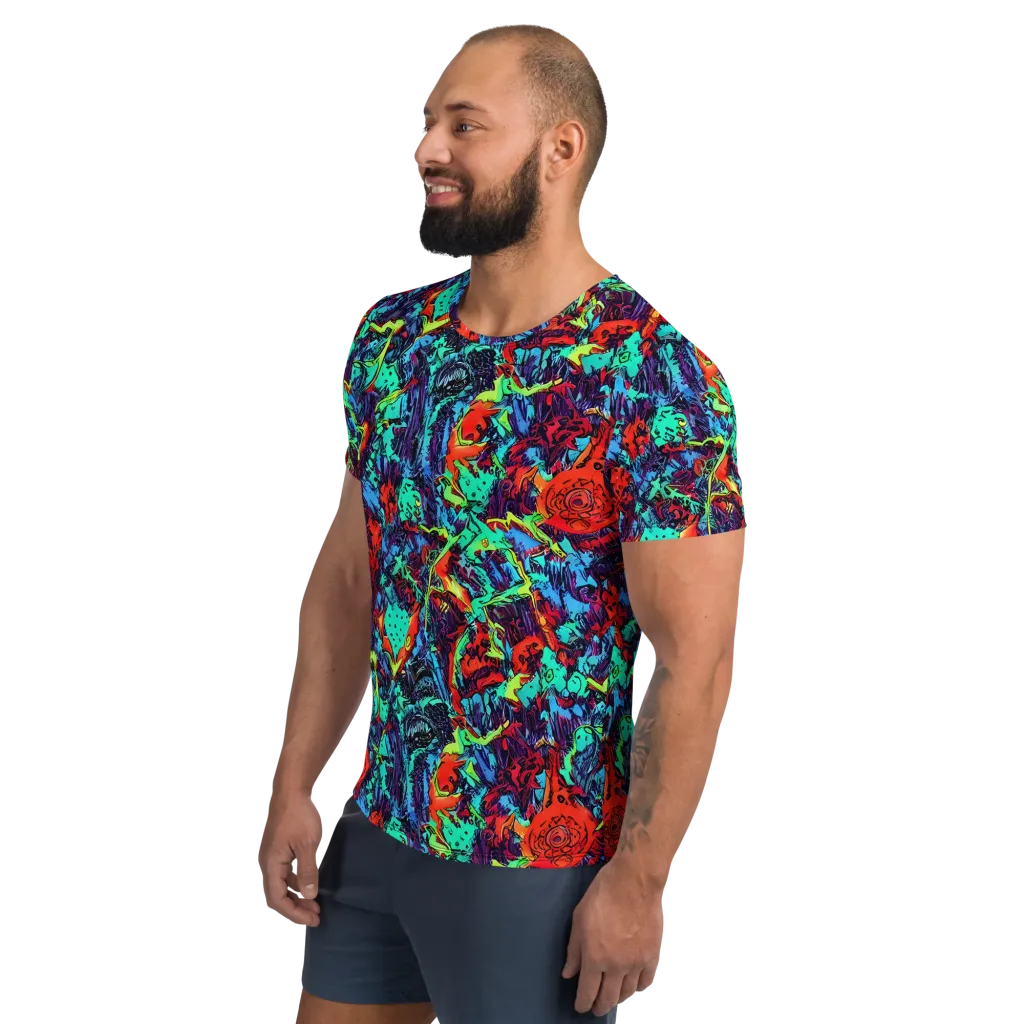 Neon Bog on Men's Athletic T-Shirt — Left