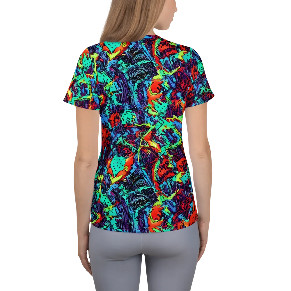 Neon Bog on Women's Athletic T-Shirt — Back