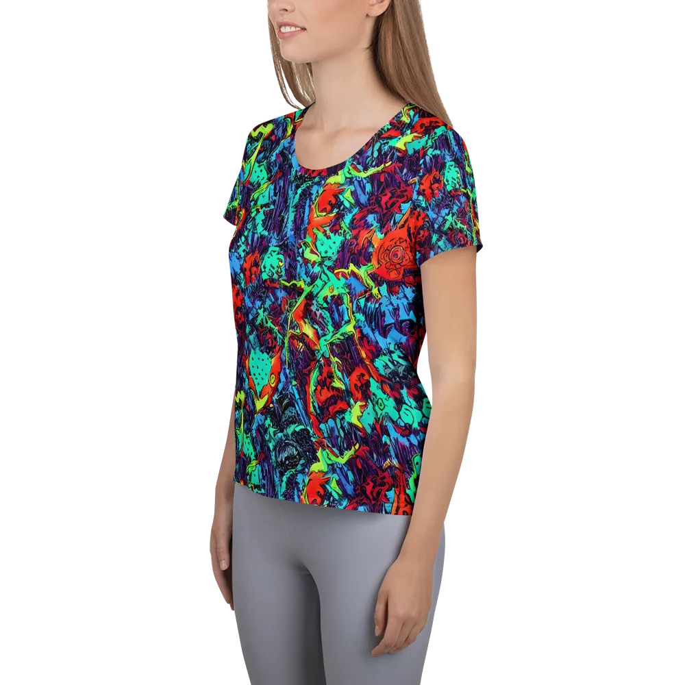 Neon Bog on Women's Athletic T-Shirt — Left