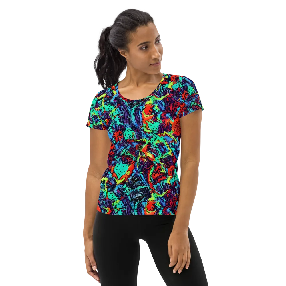 Neon Bog on Women's Athletic T-Shirt — Front