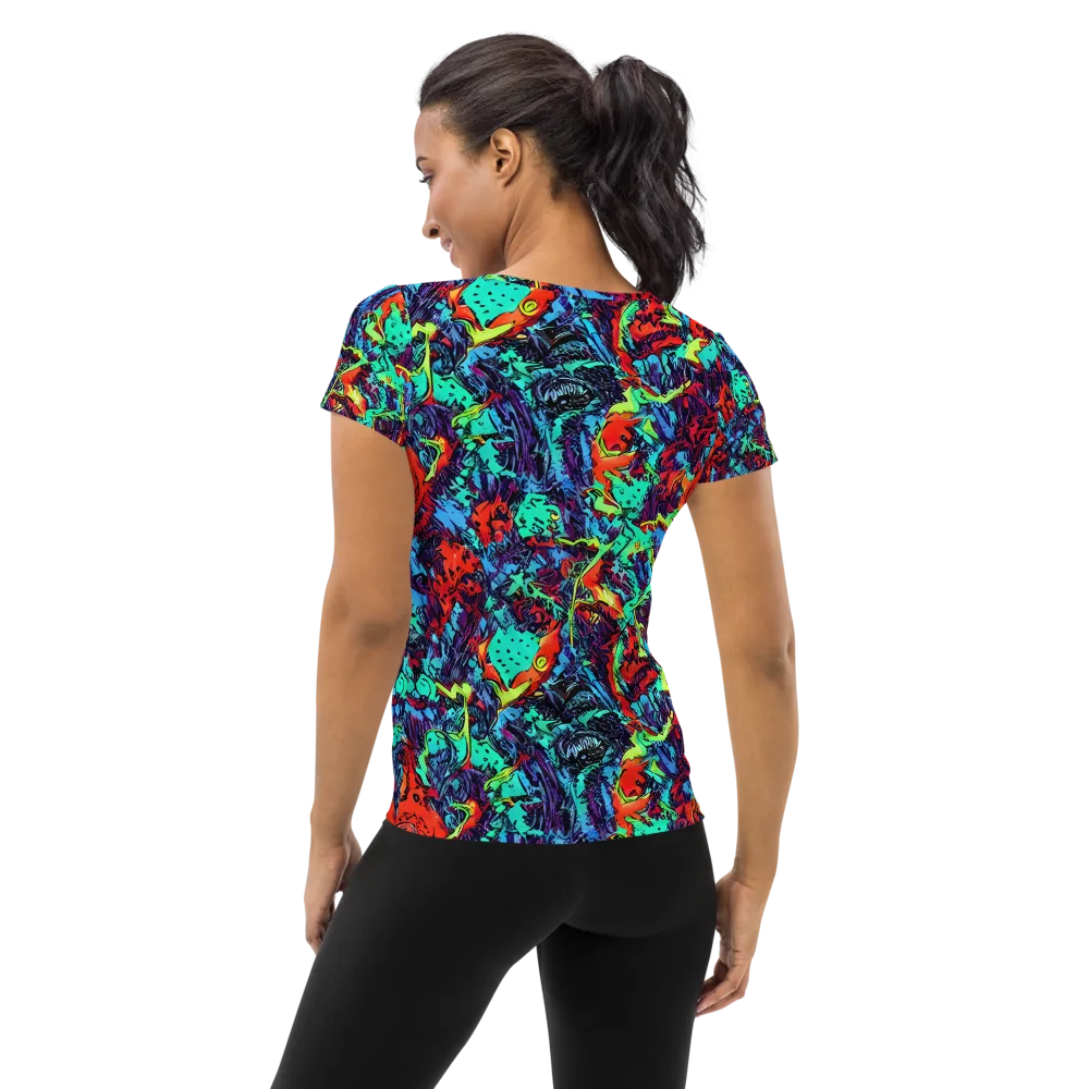 Neon Bog on Women's Athletic T-Shirt — Back