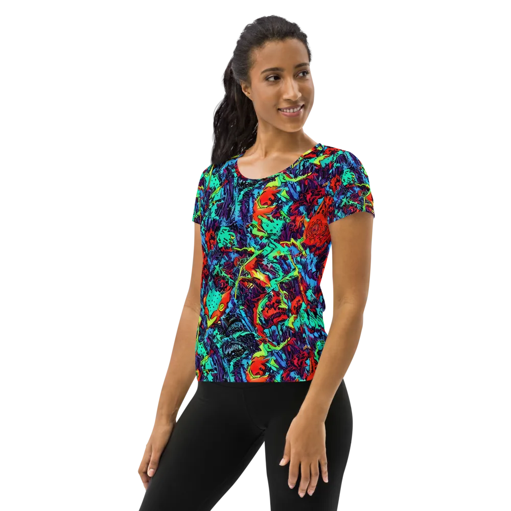 Neon Bog on Women's Athletic T-Shirt — Left