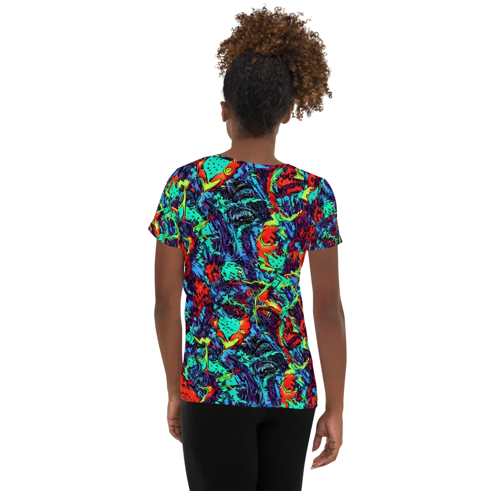Neon Bog on Women's Athletic T-Shirt — Back