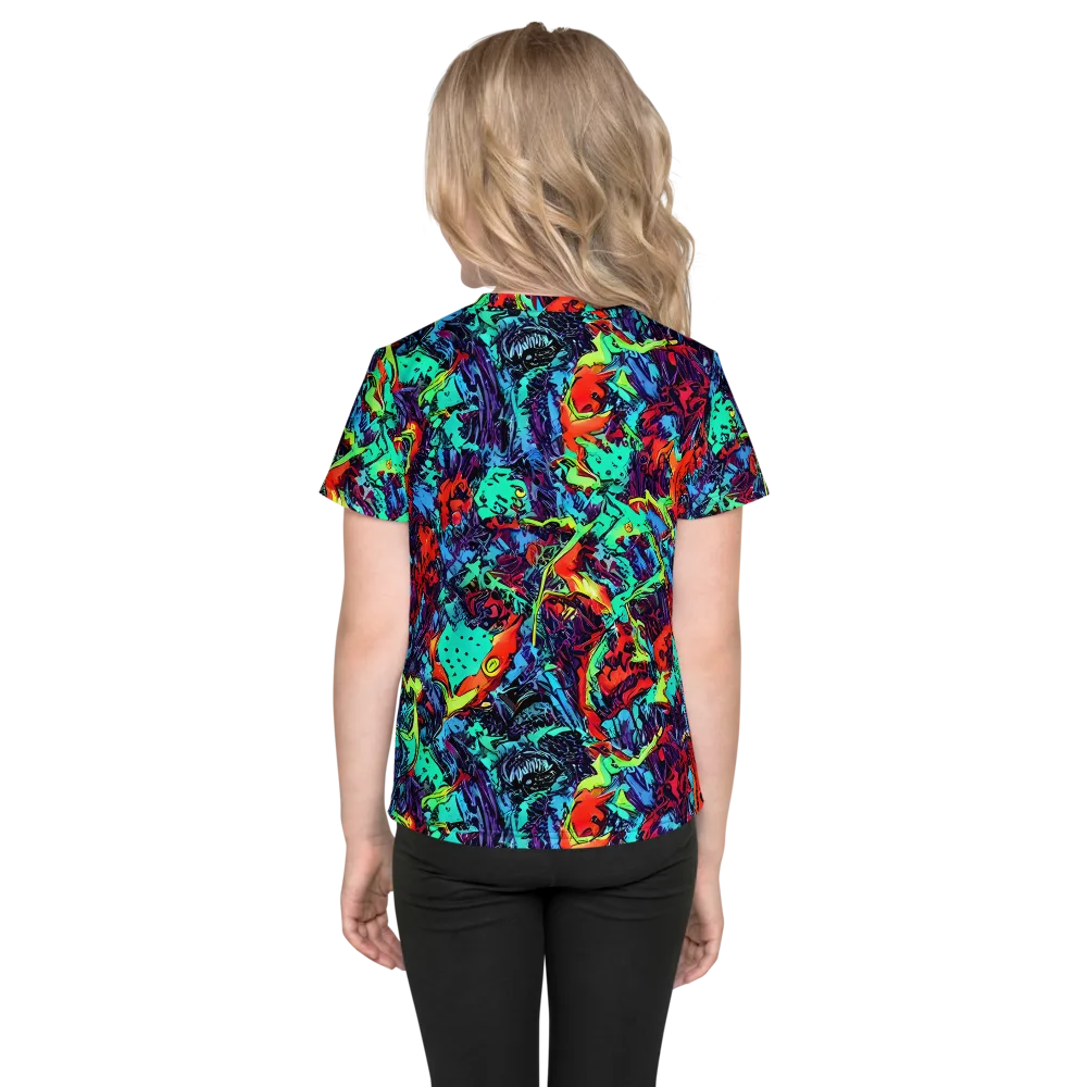 Neon Bog on Kids Crew Neck T-Shirt — Back