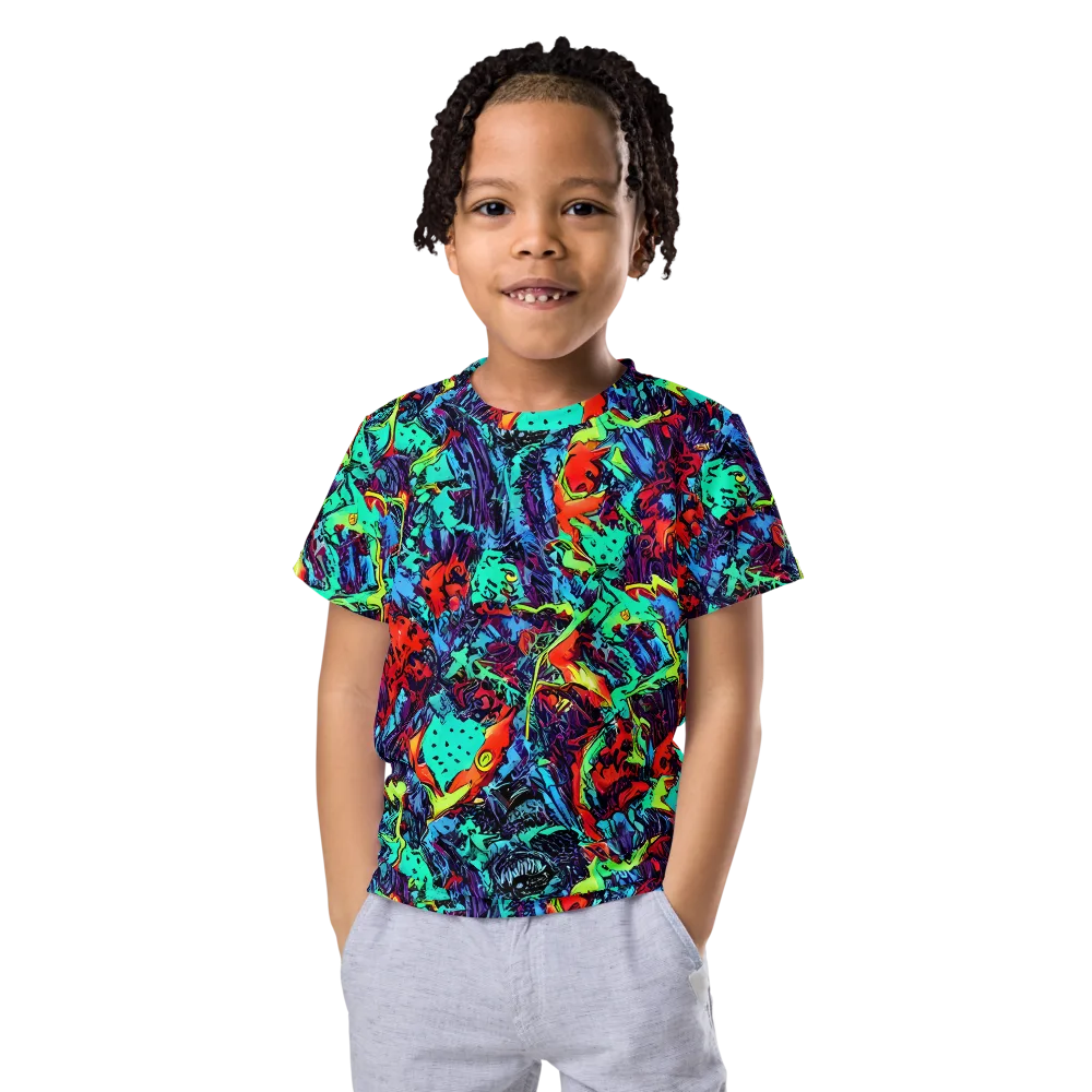 Neon Bog on Kids Crew Neck T-Shirt — Front