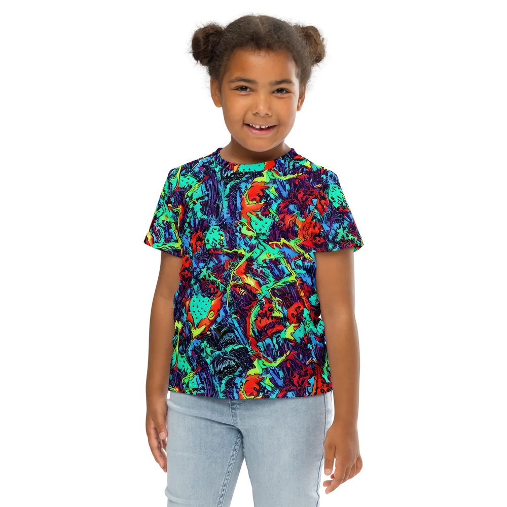 Neon Bog on Kids Crew Neck T-Shirt — Front