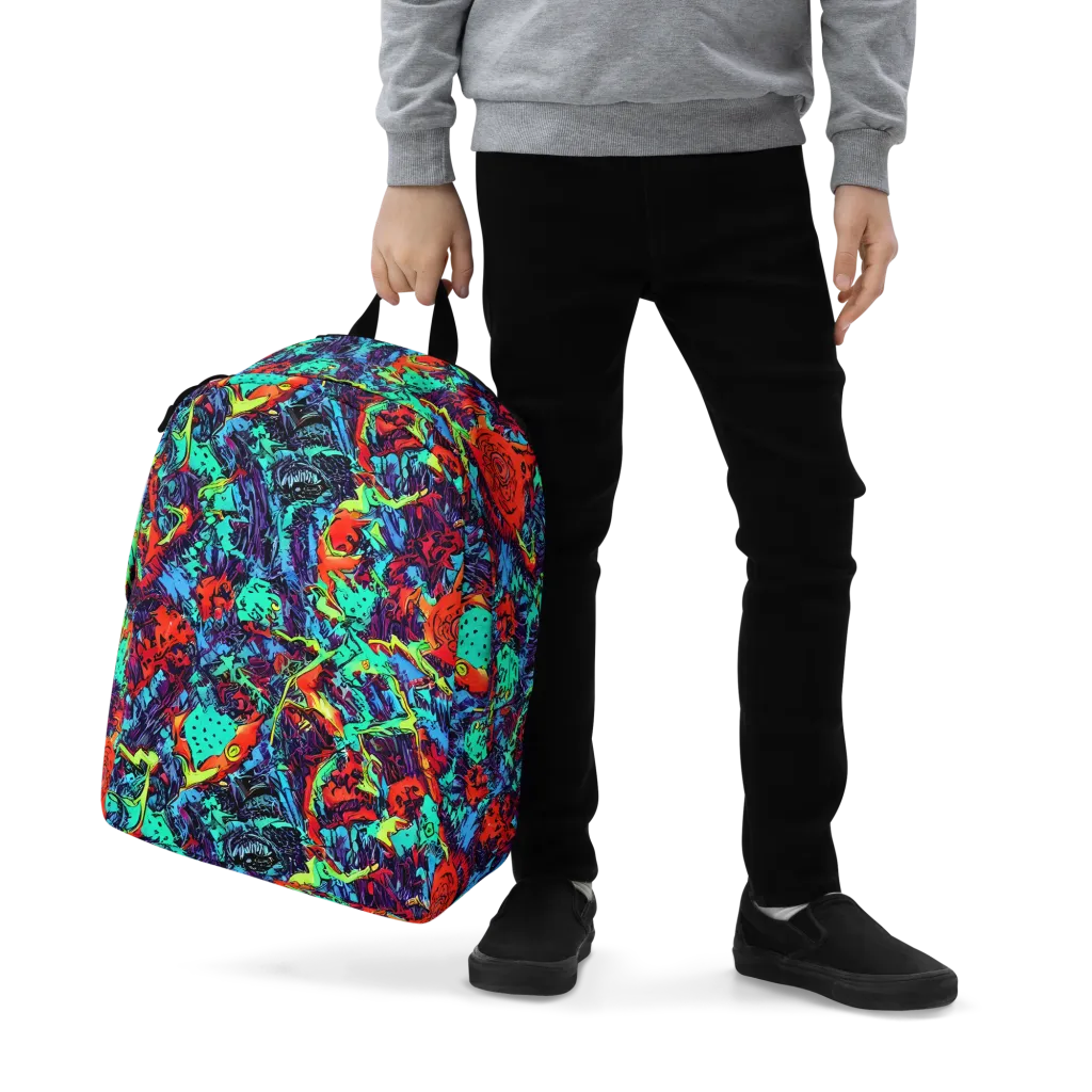 Neon Bog on Minimalist Backpack — Zoomed-in