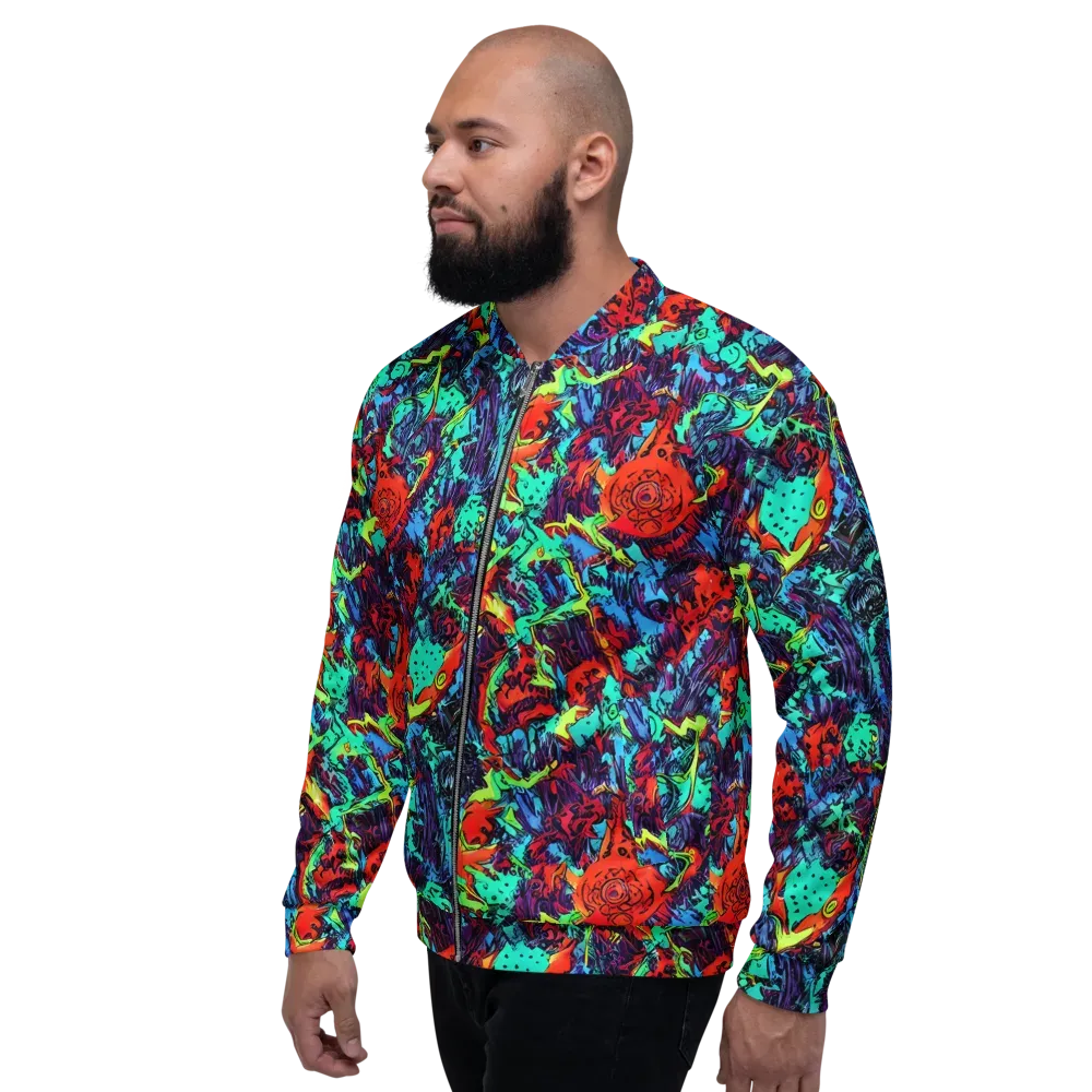 Neon Bog on Bomber Jacket — Left