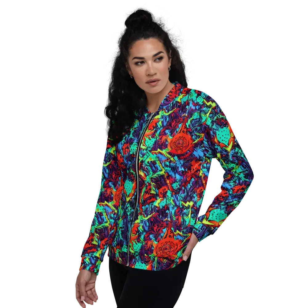 Neon Bog on Bomber Jacket — Left