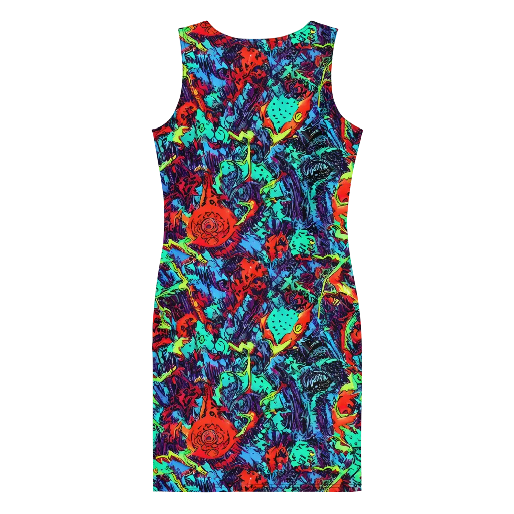 Neon Bog on Bodycon Dress — Back