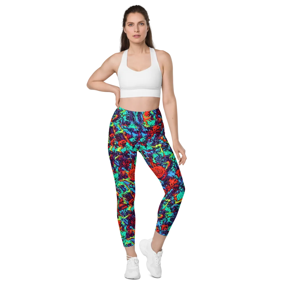 Neon Bog on Leggings with Pockets — Front