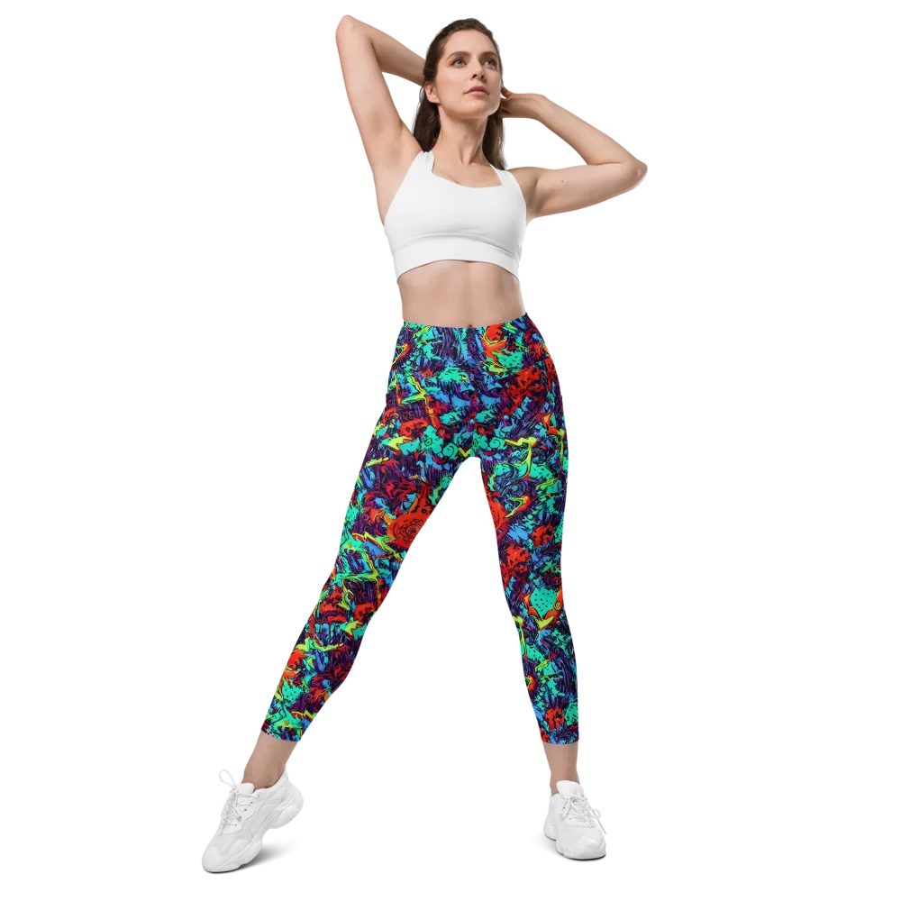 Neon Bog on Leggings with Pockets — Front