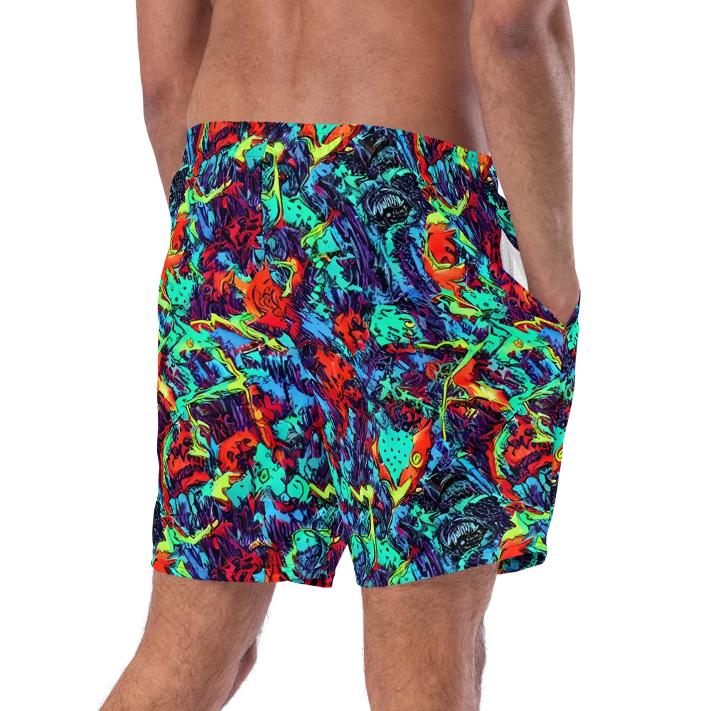 Neon Bog on Swim Trunks — Right Back