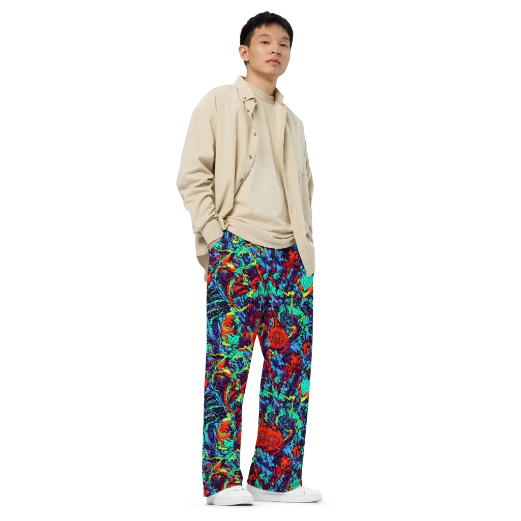 Neon Bog on Wide-Leg Pants — Right Front
