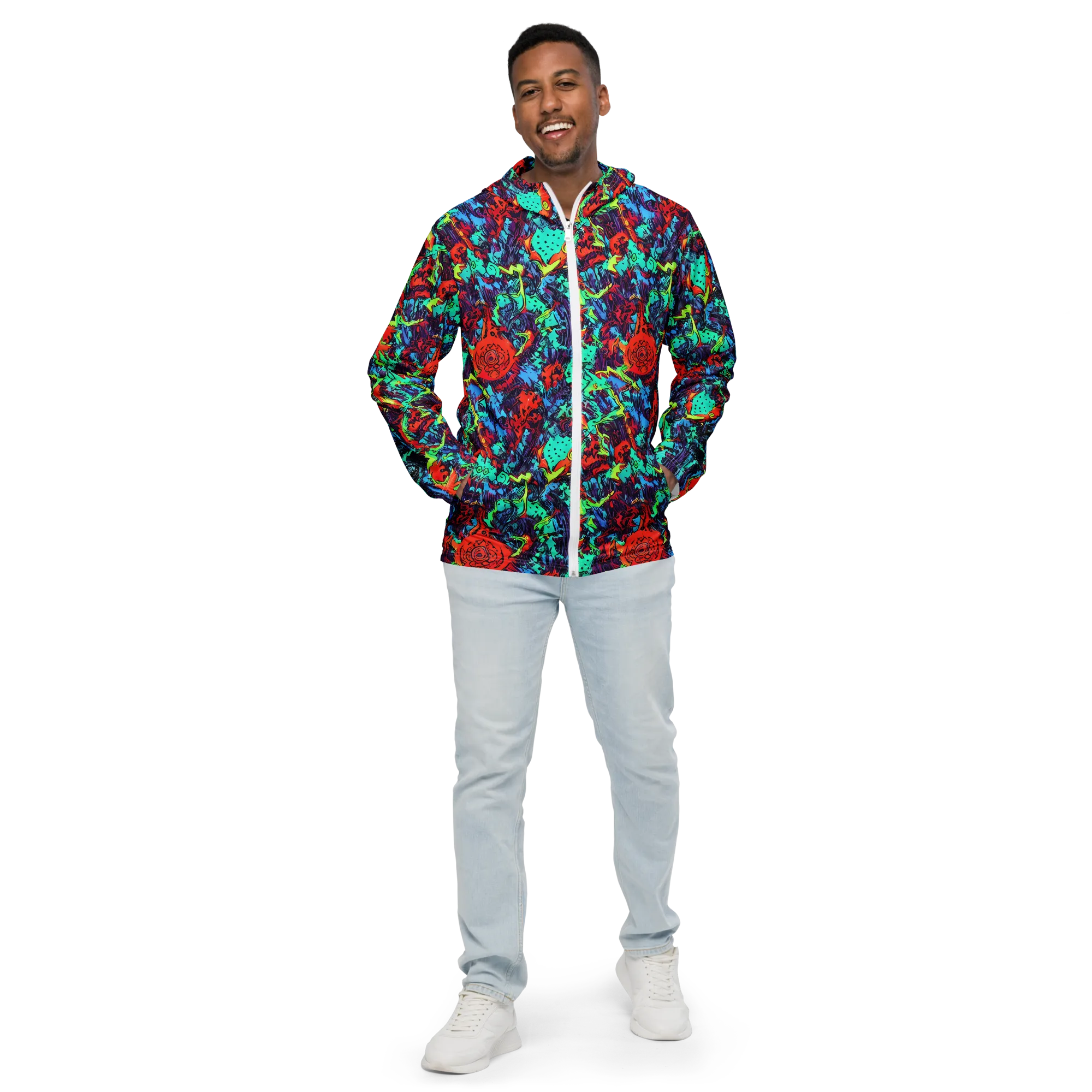 Neon Bog on Men's Windbreaker — Front