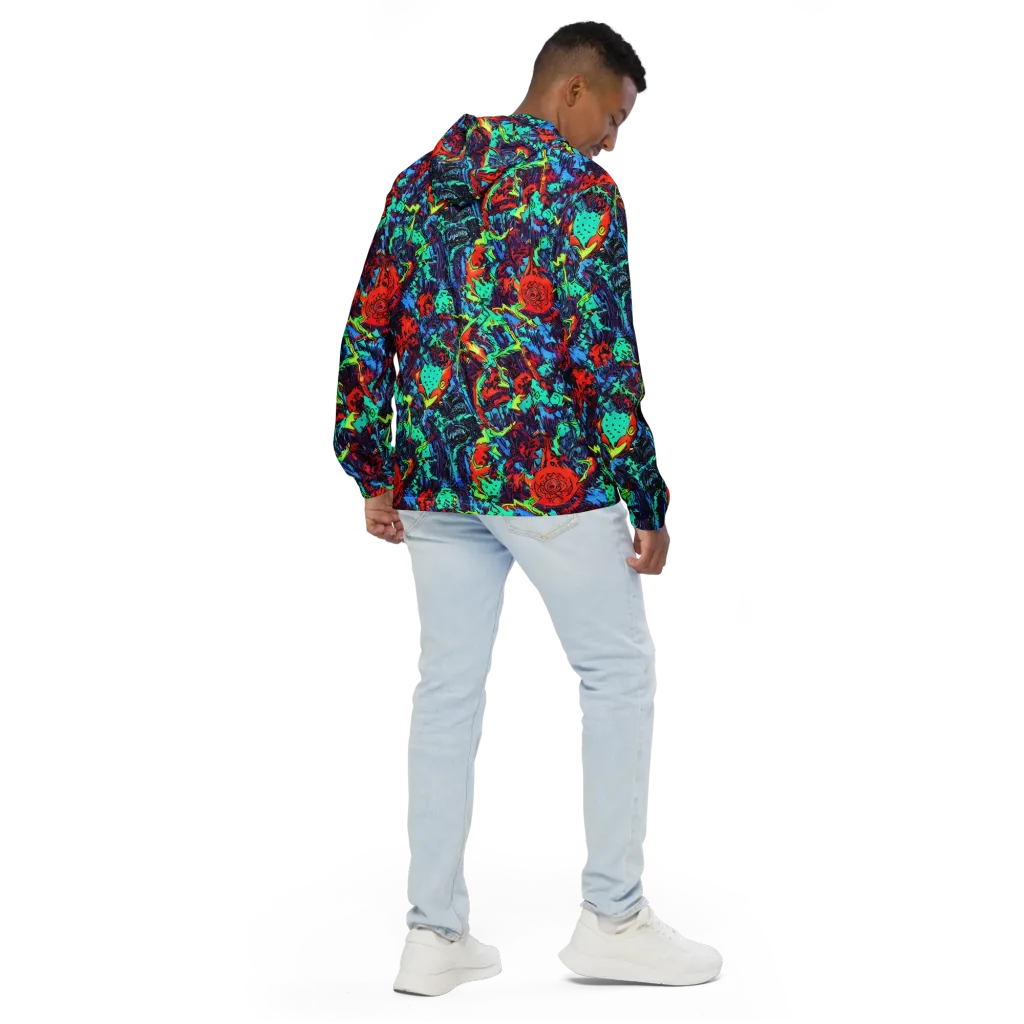 Neon Bog on Men's Windbreaker — Back