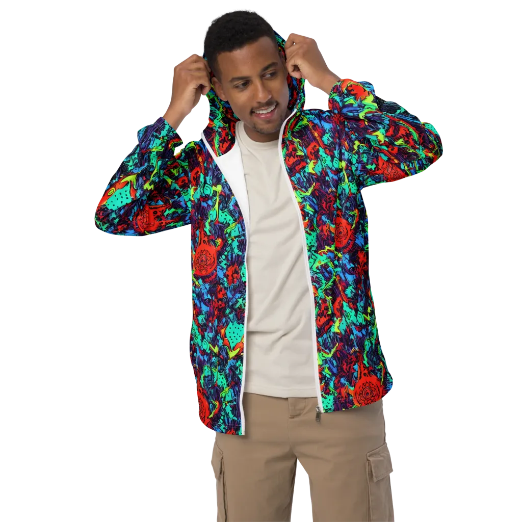 Neon Bog on Men's Windbreaker — Front