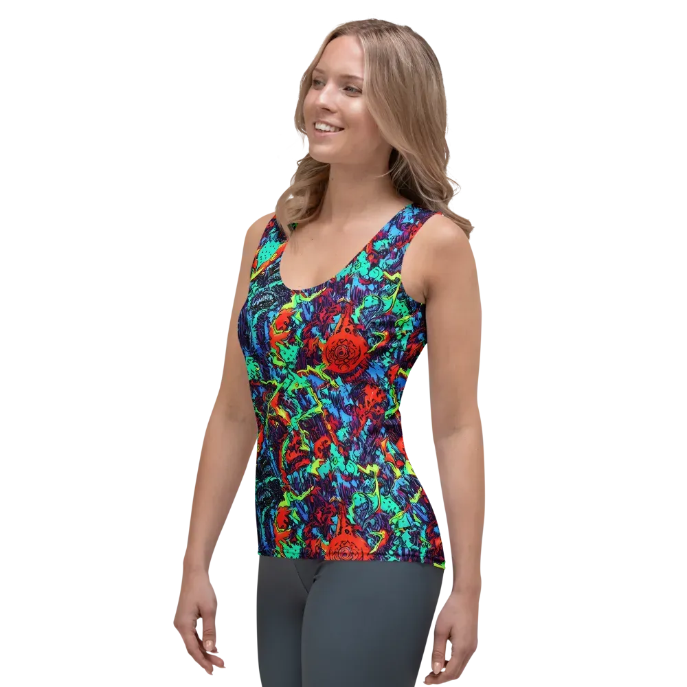 Neon Bog on Women's Tank Top — Left Front