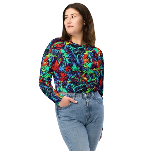 Neon Bog on a Long Sleeve Crop Top
