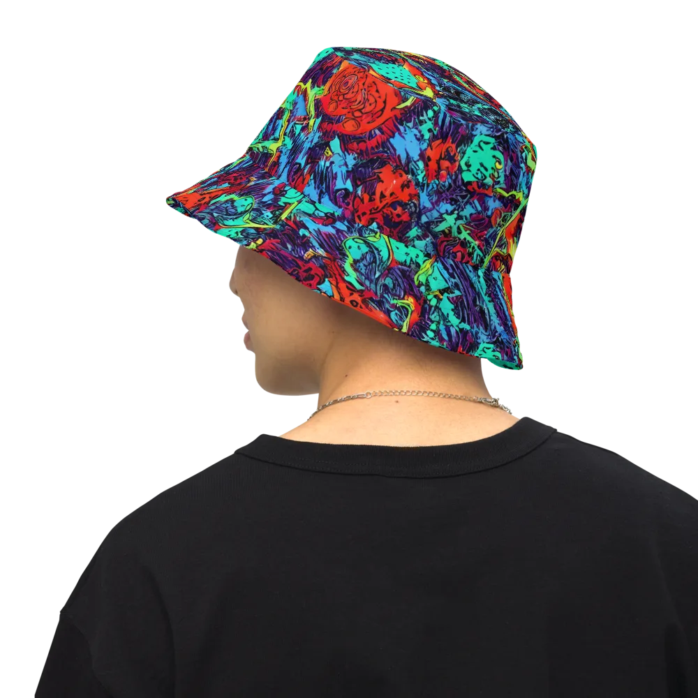 Neon Bog on Reversible Bucket Hat — Back Inside