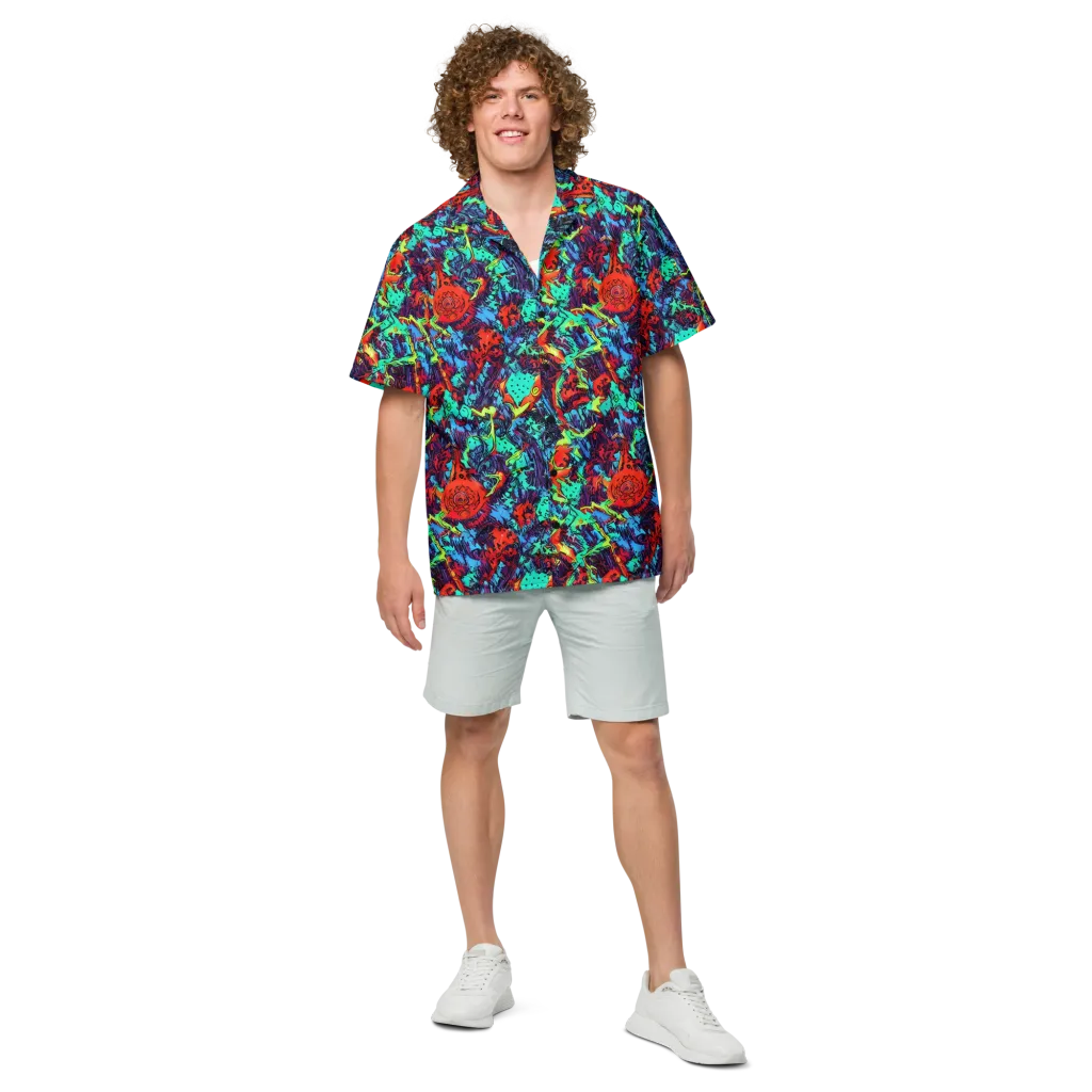 Neon Bog on Button Shirt — Front