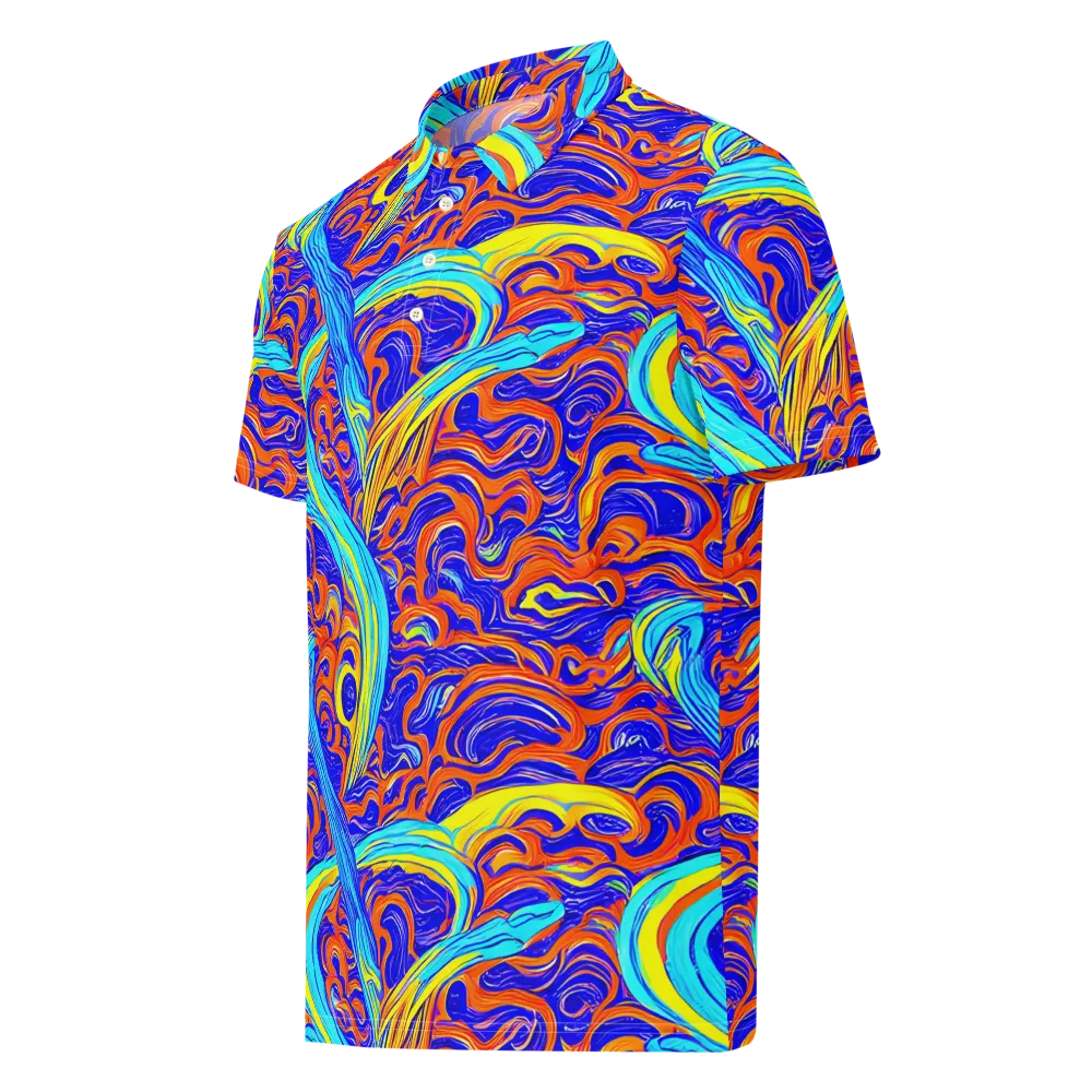 Tangerine Thunder on Men's Slim Fit Polo Shirt — Left Front