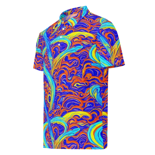 Tangerine Thunder on a Men's Slim Fit Polo Shirt