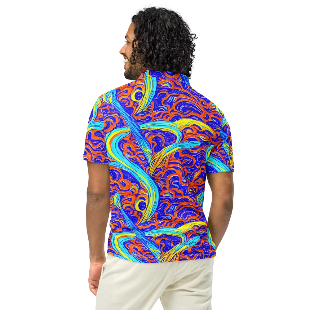 Tangerine Thunder on Men's Slim Fit Polo Shirt — Back
