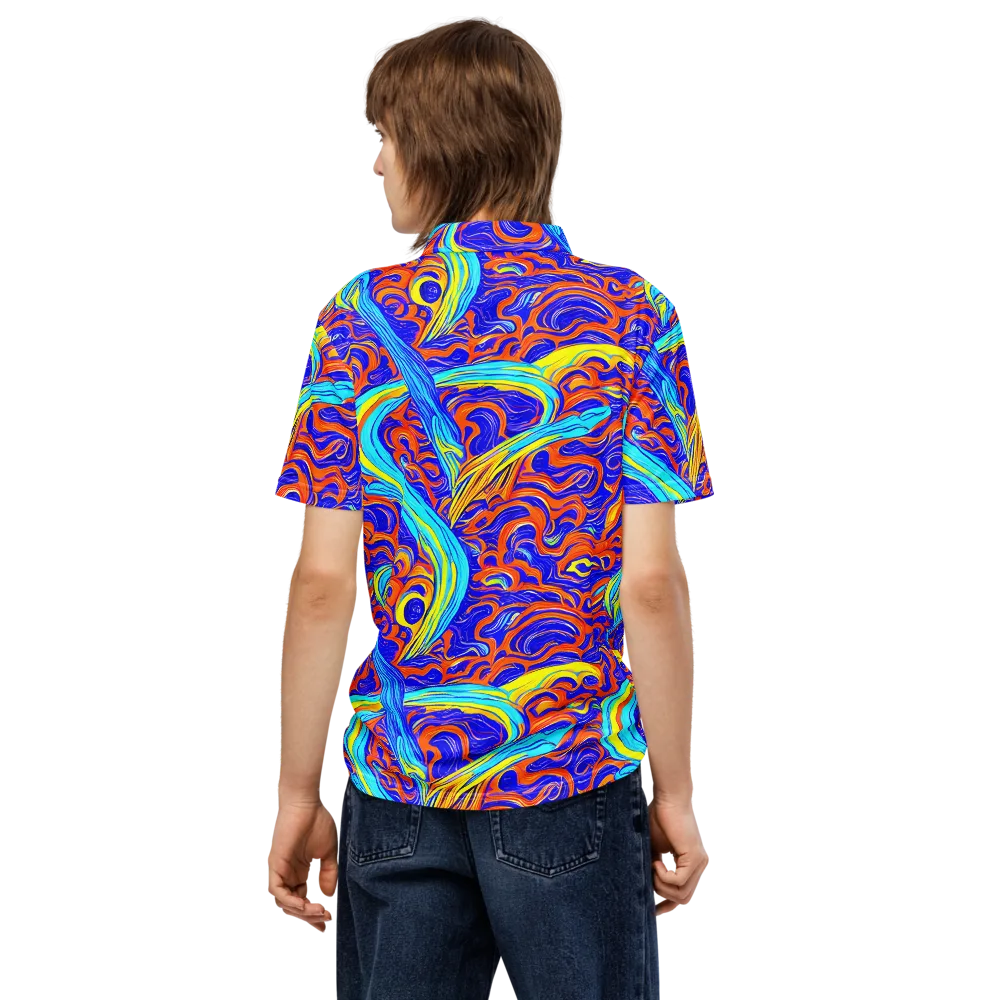 Tangerine Thunder on Men's Slim Fit Polo Shirt — Back