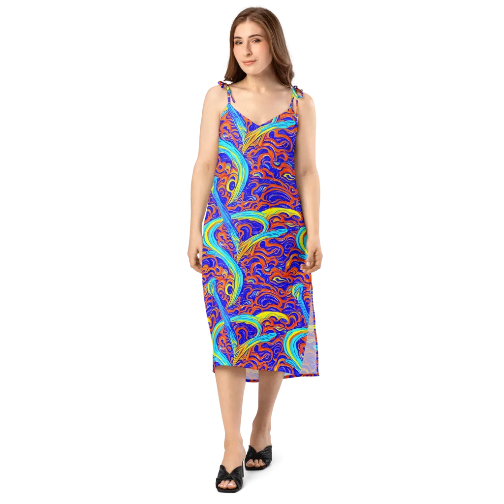 Tangerine Thunder on Slip Dress — Front